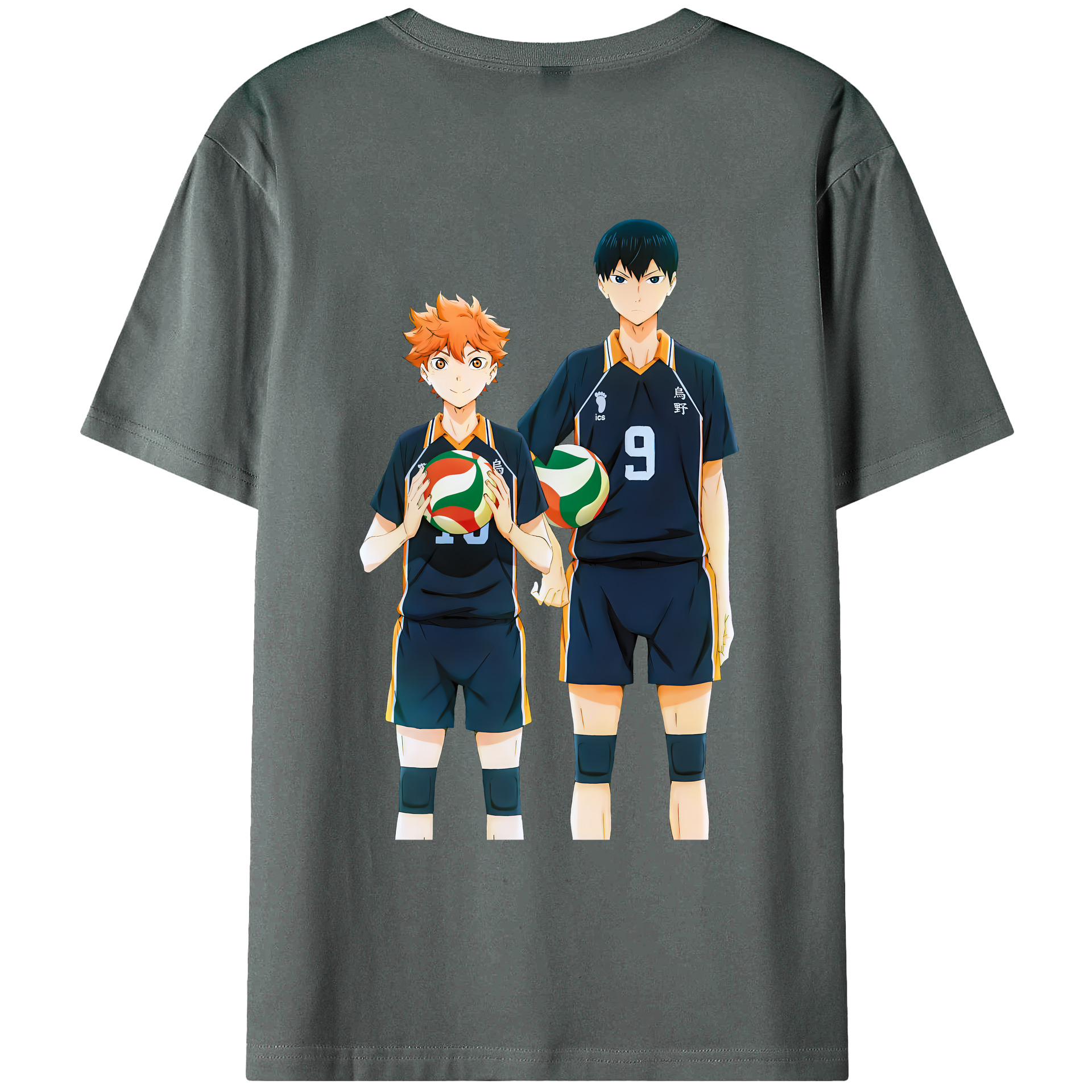 （画像用） ハイキュー!! Haikyu!! 綿100％ メンズ半袖Tシャツ（バックプリント） 通気性